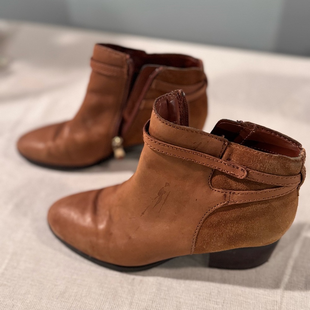 Polo by Ralph Lauren Tan Leather Ankle Booties - Picture 2 of 4